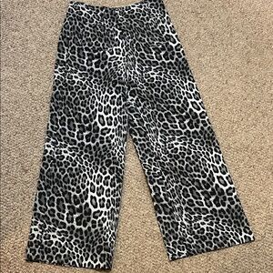 Jules & Leopold Black and White Leopard Print Flare Pants
